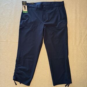 EDDIE BAUER PANT WOMENS 12 BLUE STRETCH RIPSTOP CROP - NWT